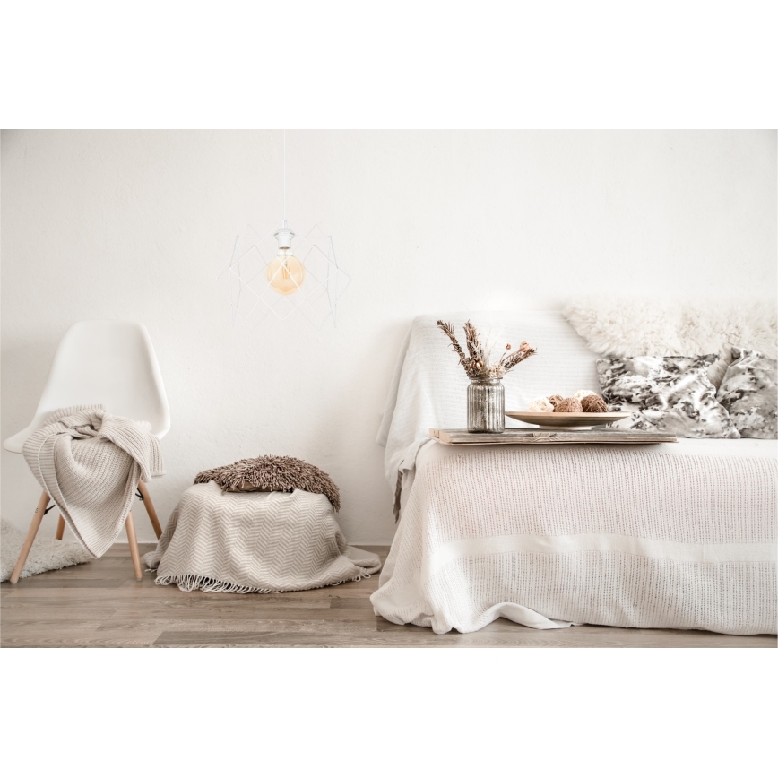 Lámpara colgante GALL 1xE27/60W/230V blanco