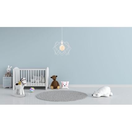 Lámpara colgante GALL 1xE27/60W/230V blanco