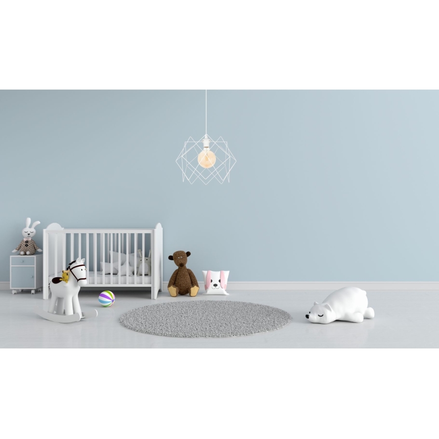 Lámpara colgante GALL 1xE27/60W/230V blanco