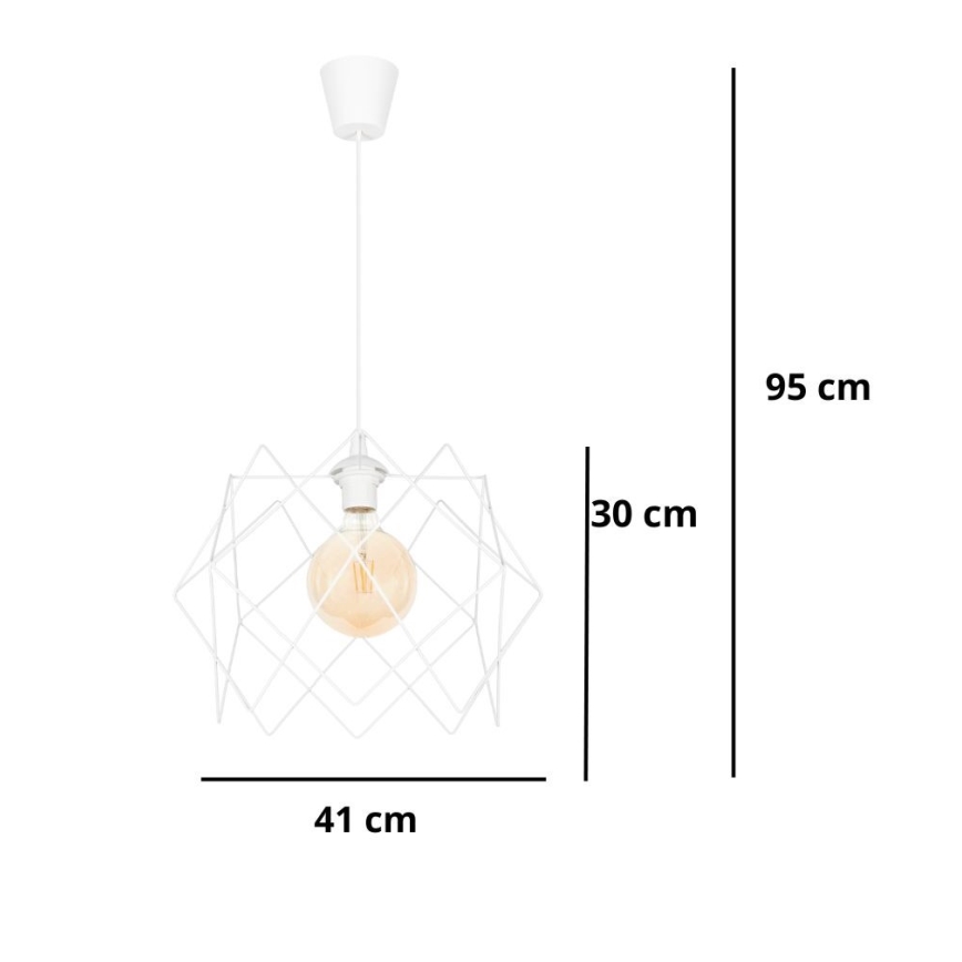 Lámpara colgante GALL 1xE27/60W/230V blanco