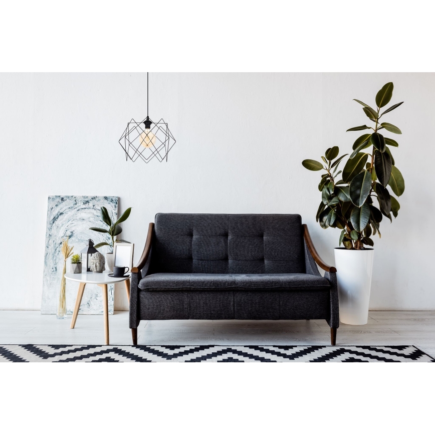 Lámpara colgante GALL 1xE27/60W/230V negro