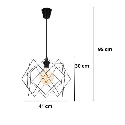 Lámpara colgante GALL 1xE27/60W/230V negro