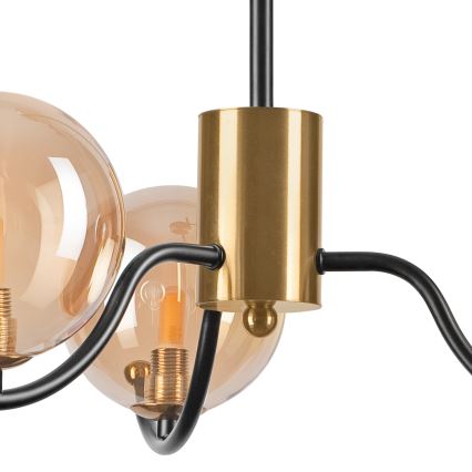 Lámpara colgante GEORGIA 3xE14/5W/230V dorado/beige ahumado