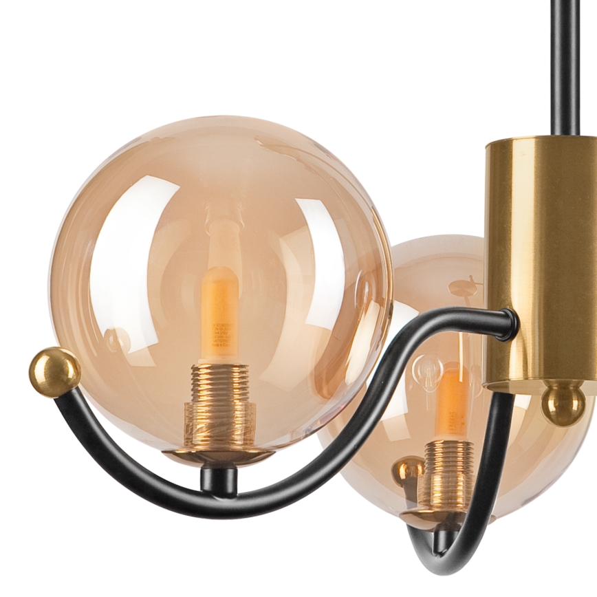 Lámpara colgante GEORGIA 3xE14/5W/230V dorado/beige ahumado