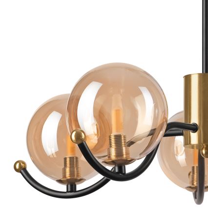 Lámpara colgante GEORGIA 5xE14/5W/230V dorado/beige ahumado