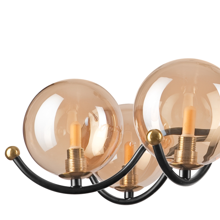 Lámpara colgante GEORGIA 7xE14/5W/230V dorado/beige ahumado