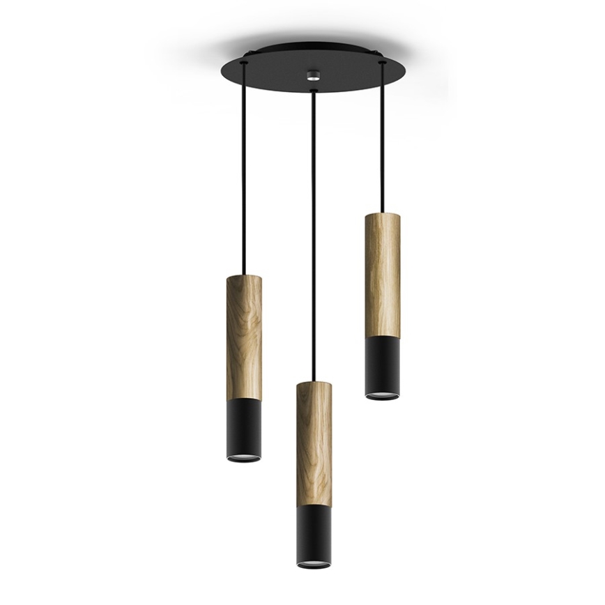 Lámpara colgante GLEIZ WOOD 3xGU10/35W/230V