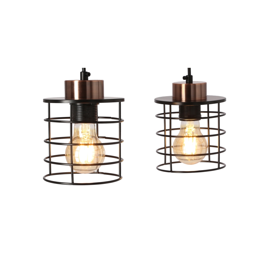 Lámpara colgante GLOB 2xE27/40W/230V negro