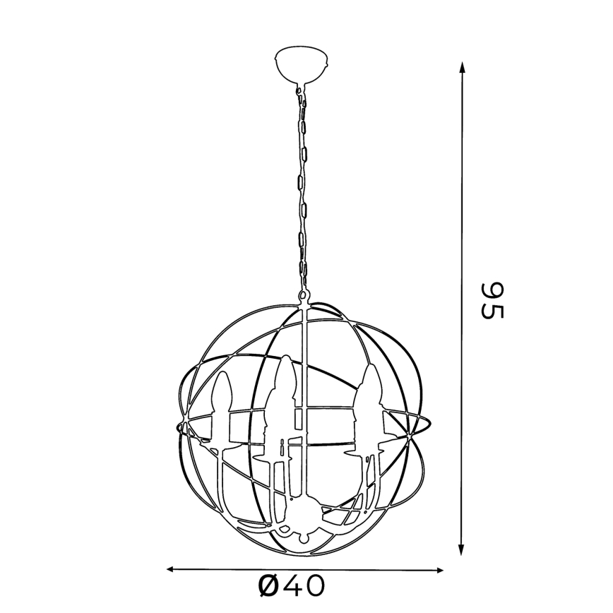 Lámpara colgante GLOBE 5 5xE14/60W blanco