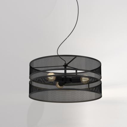 Lámpara colgante GLUM 3xE27/60W/230V negro