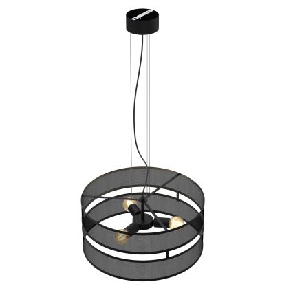 Lámpara colgante GLUM 3xE27/60W/230V negro