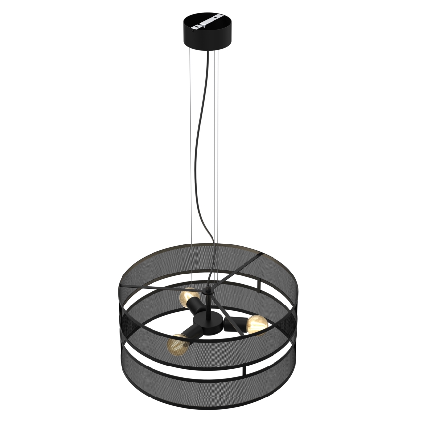 Lámpara colgante GLUM 3xE27/60W/230V negro