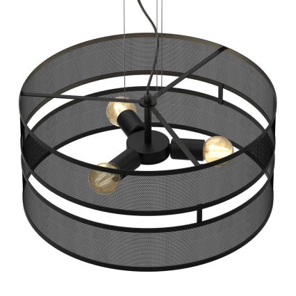 Lámpara colgante GLUM 3xE27/60W/230V negro