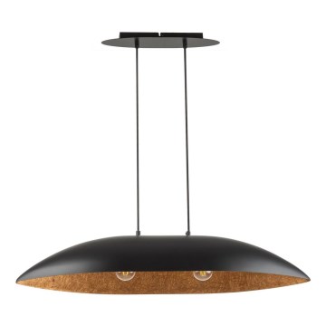 Lámpara colgante GONDOLA 2xE27/60W/230V negro/cobre