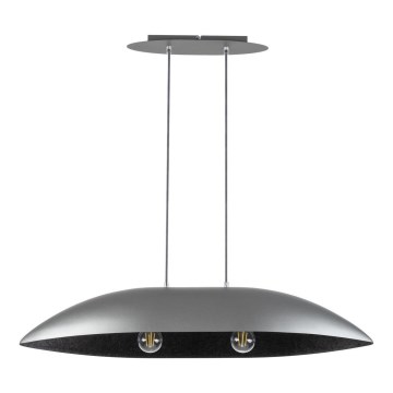 Lámpara colgante GONDOLA 2xE27/60W/230V plata/negro