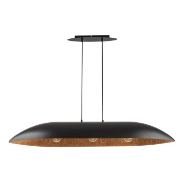 Lámpara colgante GONDOLA 3xE27/60W/230V negro/cobre