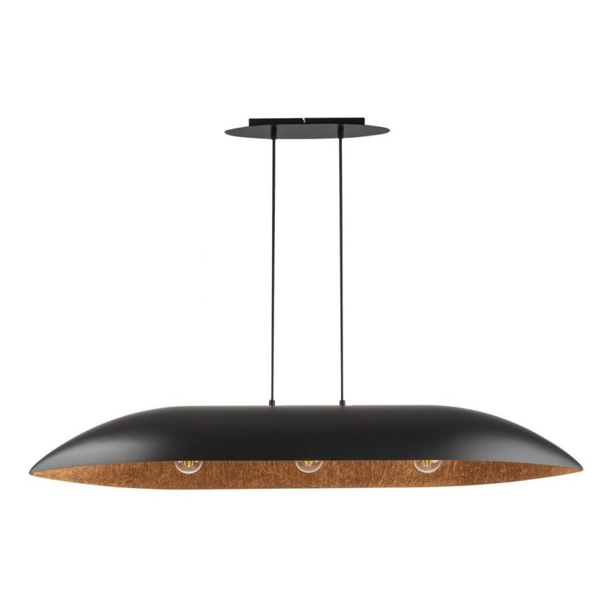 Lámpara colgante GONDOLA 3xE27/60W/230V negro/cobre