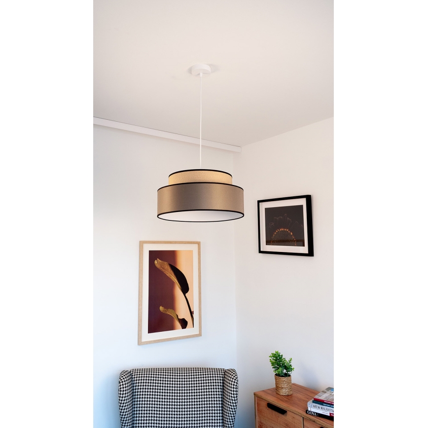 Lámpara colgante GRACE 1xE27/60W/230V beige/marrón