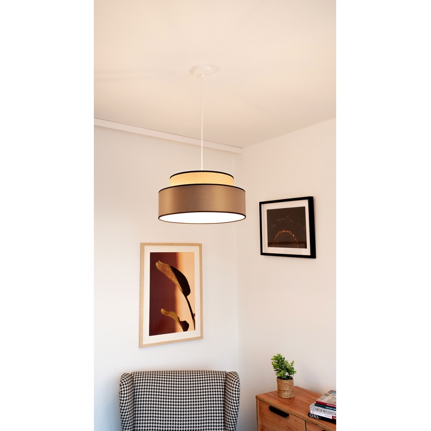 Lámpara colgante GRACE 1xE27/60W/230V beige/marrón