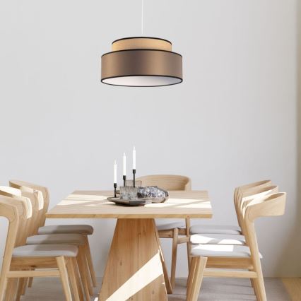 Lámpara colgante GRACE 1xE27/60W/230V beige/marrón