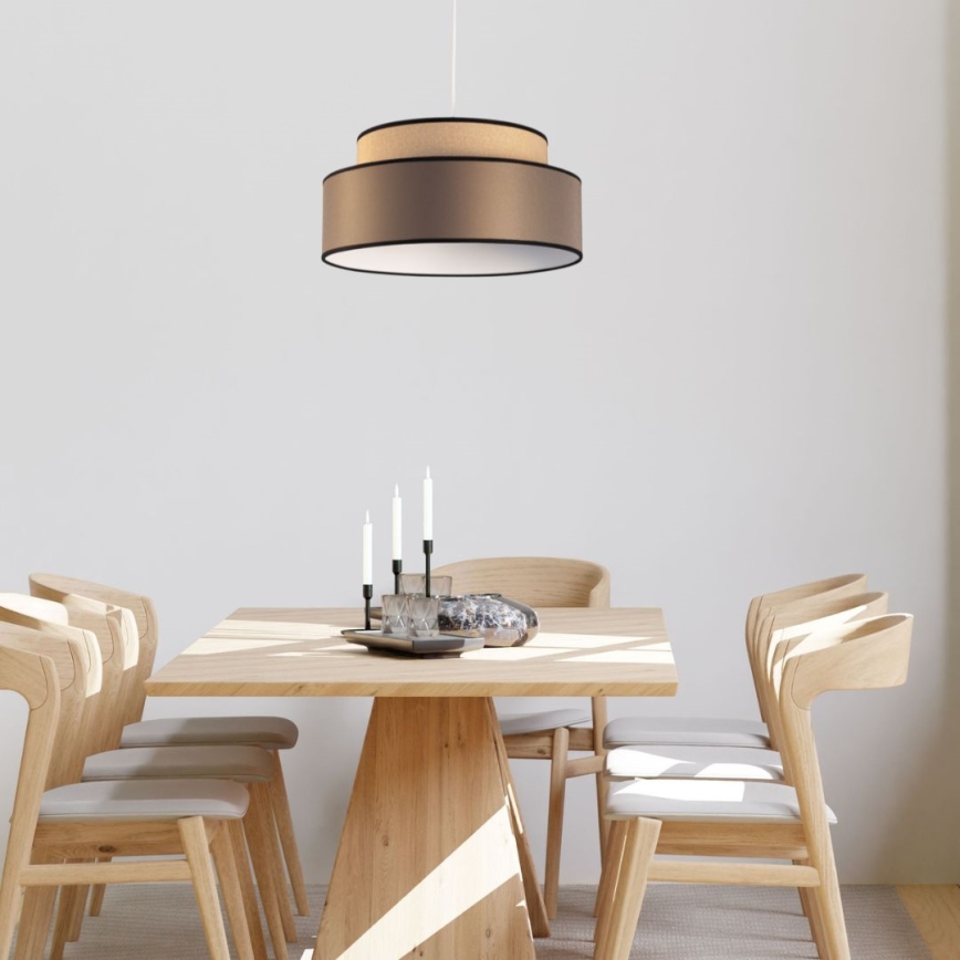 Lámpara colgante GRACE 1xE27/60W/230V beige/marrón