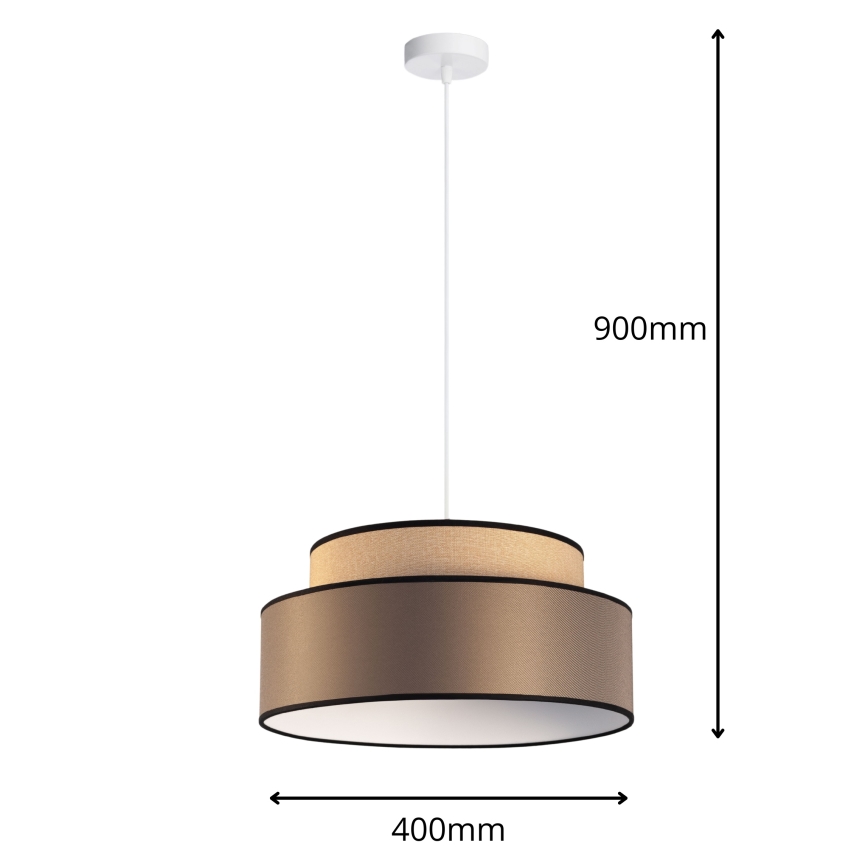 Lámpara colgante GRACE 1xE27/60W/230V beige/marrón
