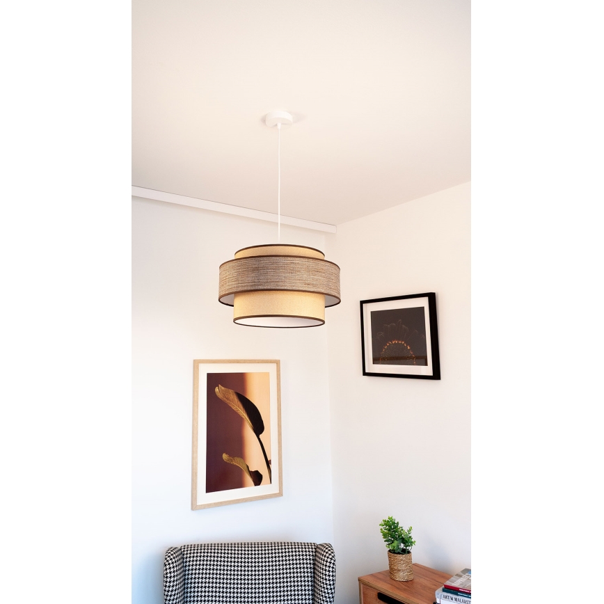 Lámpara colgante GRACE 1xE27/60W/230V beige/marrón