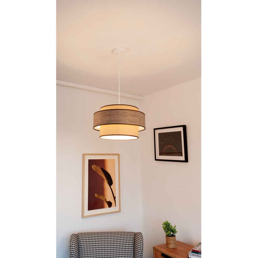 Lámpara colgante GRACE 1xE27/60W/230V beige/marrón
