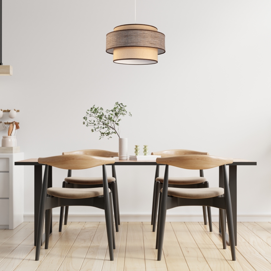 Lámpara colgante GRACE 1xE27/60W/230V beige/marrón