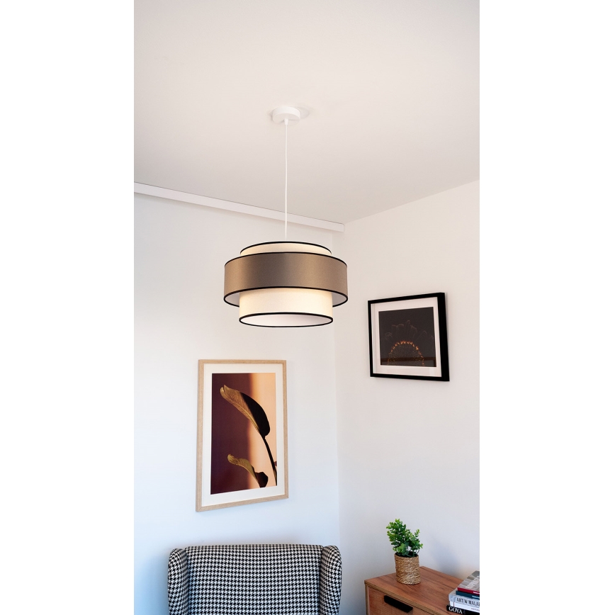 Lámpara colgante GRACE 1xE27/60W/230V color crema/marrón