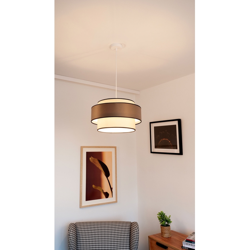 Lámpara colgante GRACE 1xE27/60W/230V color crema/marrón