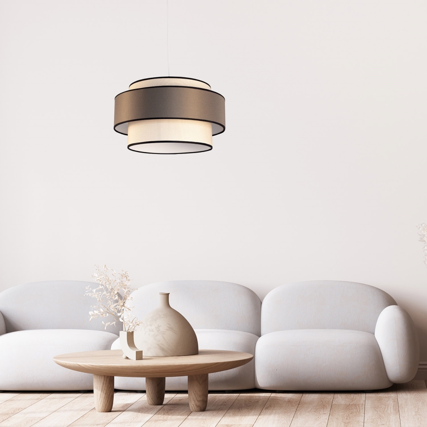 Lámpara colgante GRACE 1xE27/60W/230V color crema/marrón