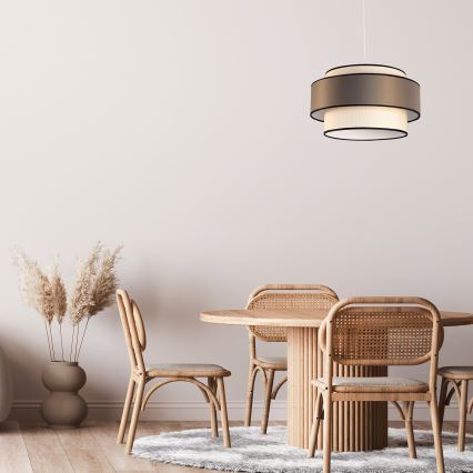 Lámpara colgante GRACE 1xE27/60W/230V color crema/marrón