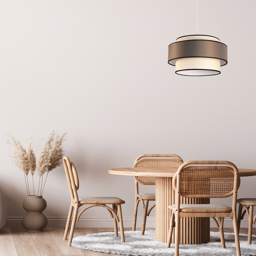 Lámpara colgante GRACE 1xE27/60W/230V color crema/marrón