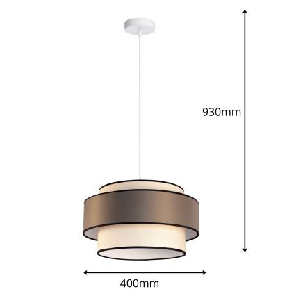 Lámpara colgante GRACE 1xE27/60W/230V color crema/marrón