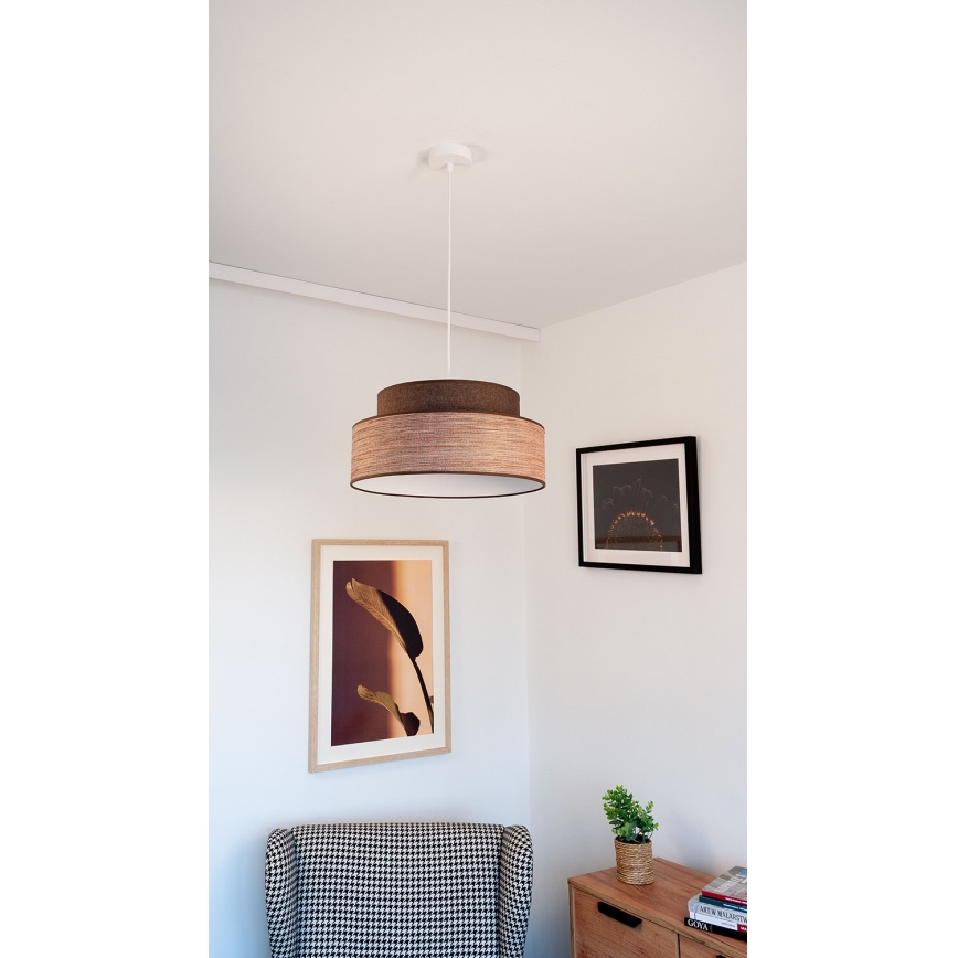 Lámpara colgante GRACE 1xE27/60W/230V marrón/beige