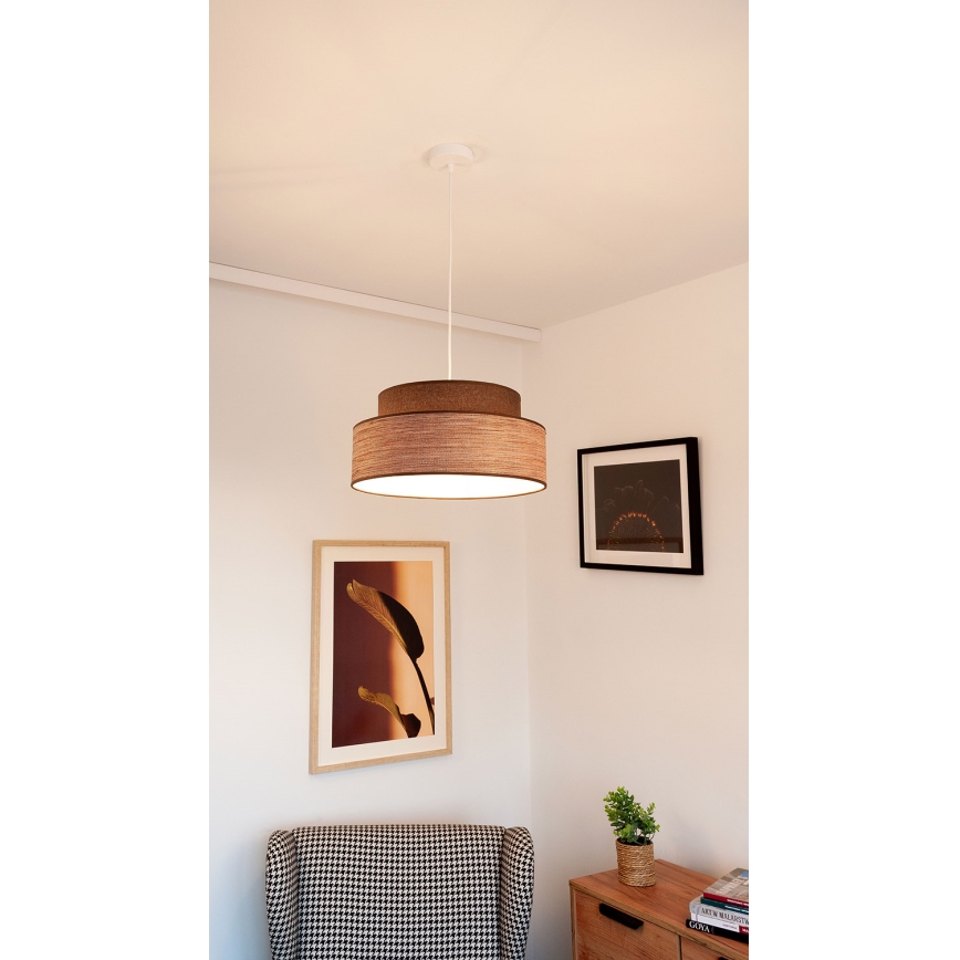 Lámpara colgante GRACE 1xE27/60W/230V marrón/beige