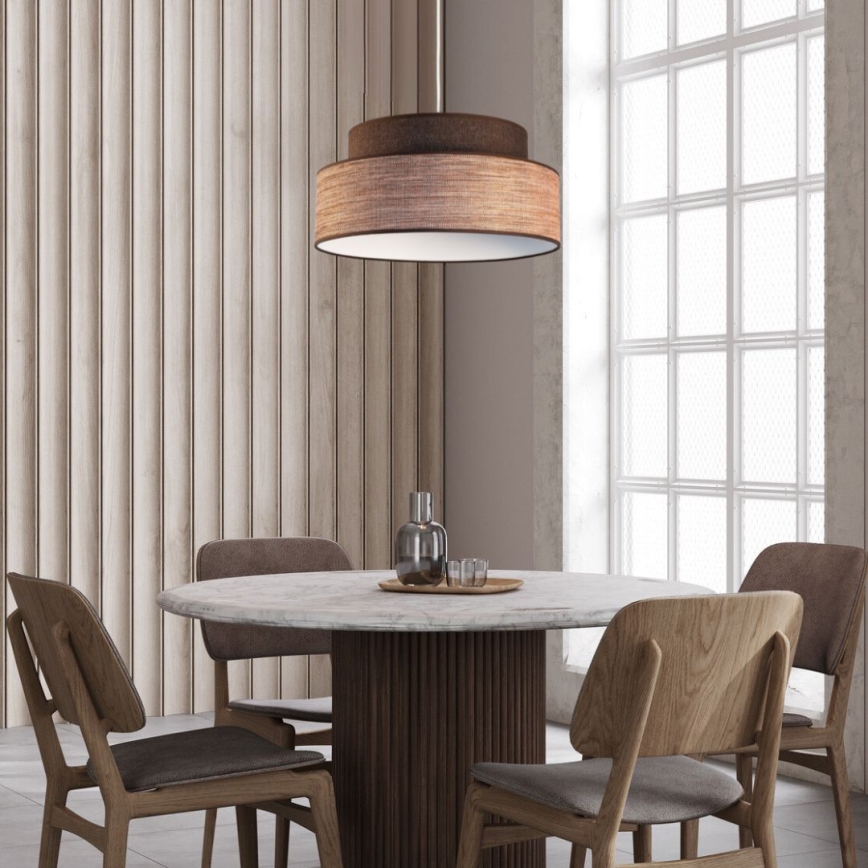 Lámpara colgante GRACE 1xE27/60W/230V marrón/beige