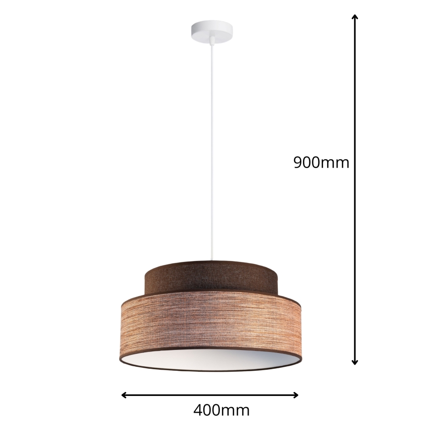 Lámpara colgante GRACE 1xE27/60W/230V marrón/beige