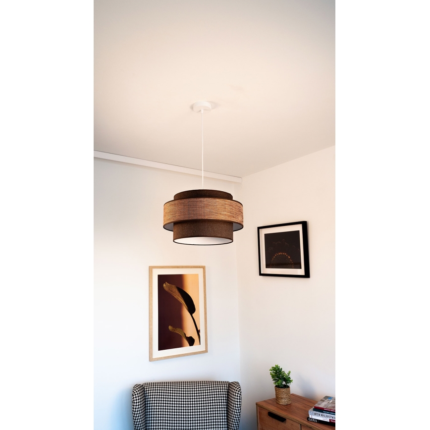Lámpara colgante GRACE 1xE27/60W/230V marrón/beige