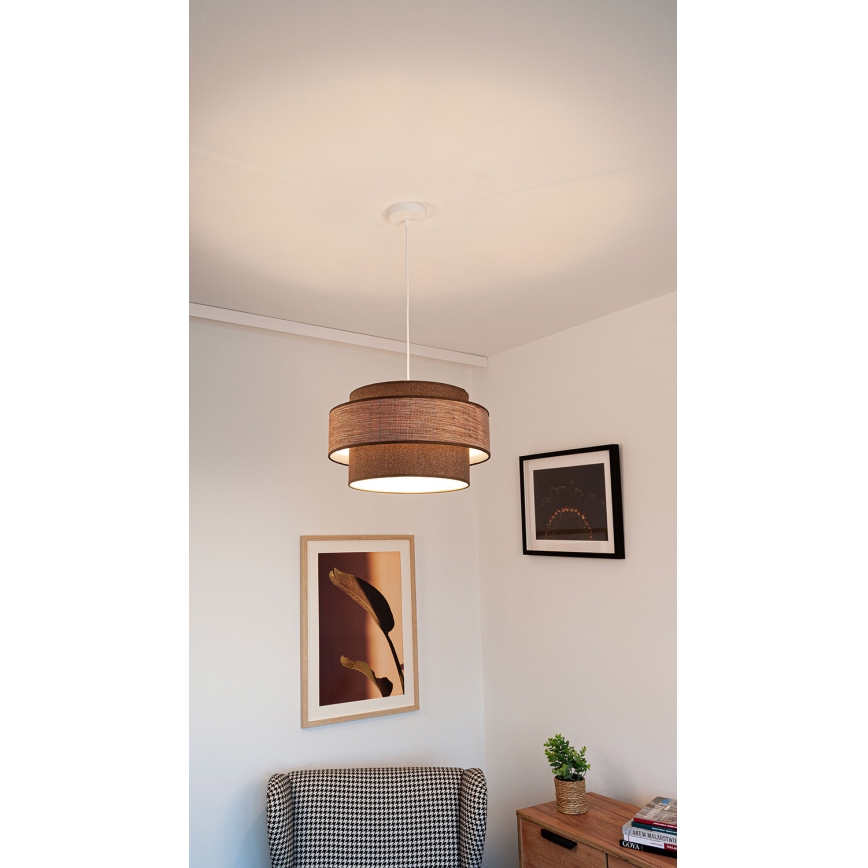 Lámpara colgante GRACE 1xE27/60W/230V marrón/beige