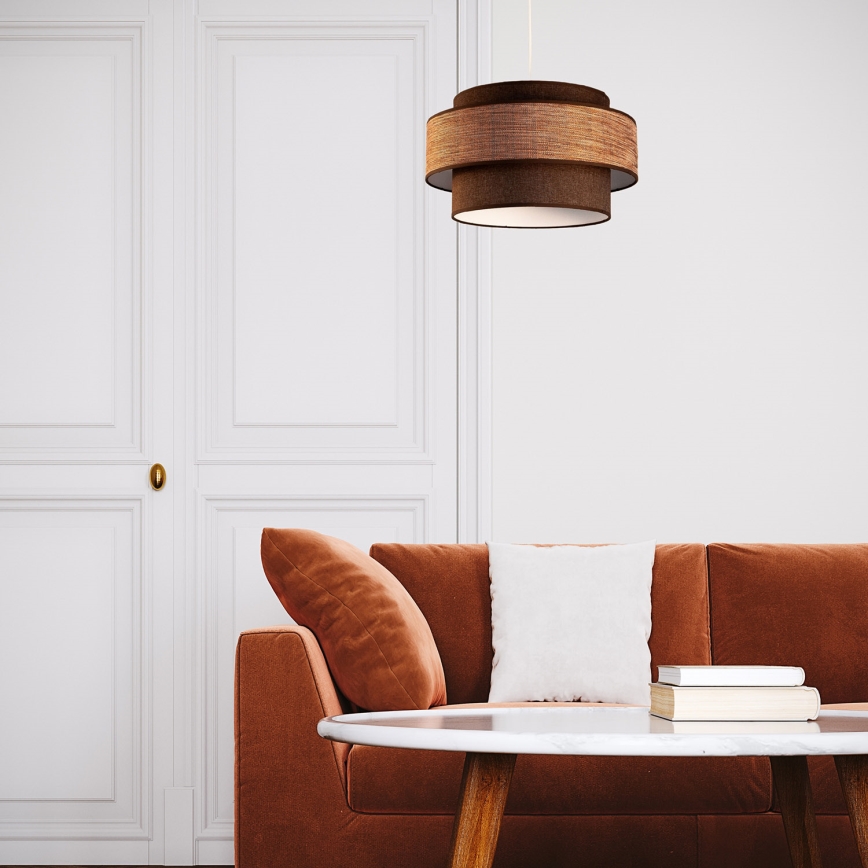 Lámpara colgante GRACE 1xE27/60W/230V marrón/beige
