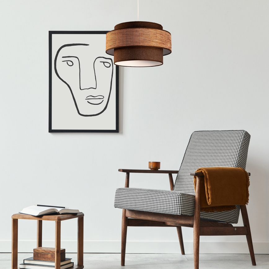 Lámpara colgante GRACE 1xE27/60W/230V marrón/beige