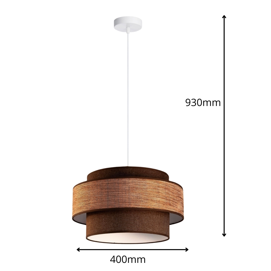 Lámpara colgante GRACE 1xE27/60W/230V marrón/beige