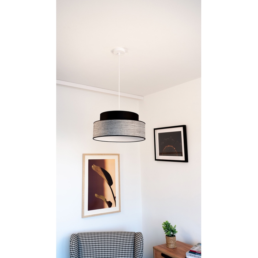 Lámpara colgante GRACE 1xE27/60W/230V negro/gris