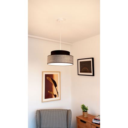 Lámpara colgante GRACE 1xE27/60W/230V negro/gris