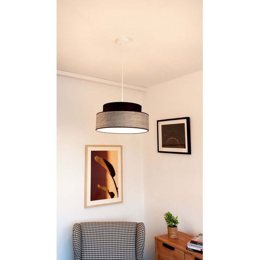 Lámpara colgante GRACE 1xE27/60W/230V negro/gris