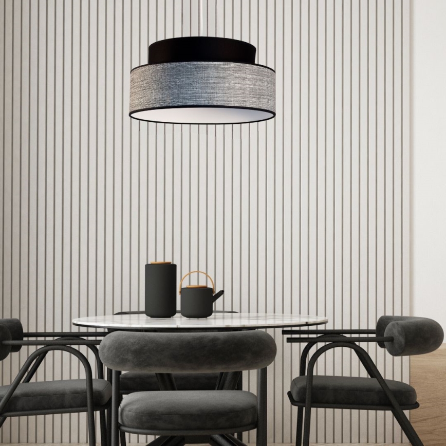 Lámpara colgante GRACE 1xE27/60W/230V negro/gris