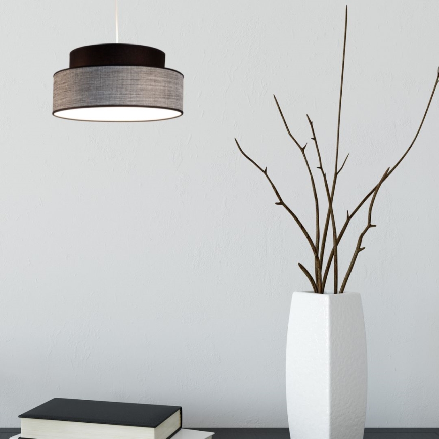 Lámpara colgante GRACE 1xE27/60W/230V negro/gris