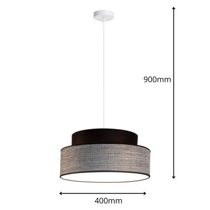 Lámpara colgante GRACE 1xE27/60W/230V negro/gris
